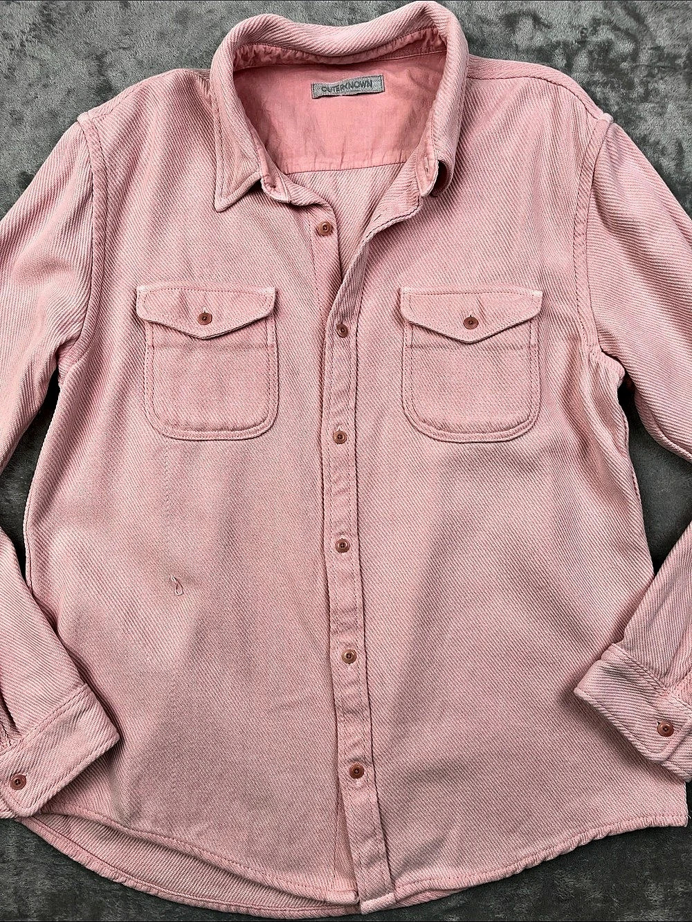 NEW Outerknown XL Men's 100% Organic Cotton Pink Blanket Shirt
